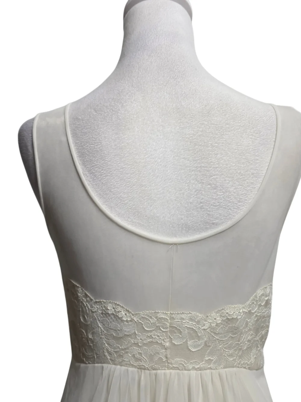 Shadowline Petites Vtg White Lace Nightgown Maxi Dress Bridal Lingerie Sz S